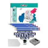 kara kalem çizim seti 25x35 120 gr defter 40 sayfa hb-2b-3b-5b-6b kalem hamur silgi herboy