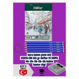 kara kalem çizim seti 25X35 CM 165 gr defter 15 SAYFA hb-2b-3b-5b-6b kalem hamur silgi herboy