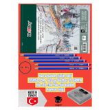 kara kalem çizim seti 35X50 CM 165 gr defter 15 SAYFA hb-2b-3b-5b-6b kalem hamur silgi herboy
