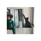 Kara Kedi Figürlü Dekoratif Kitap Tutucu, Kitap Desteği, Kedili Kitaplık Süsü, Kitap Standı, dlckv33
