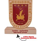 Kara Kuvvetleri Logolu Masaüstü Isimlik - Bordo - Krem Rengi