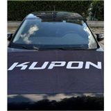 Kara Oto Serisine Uyumlu Büyük Boy 1. Kalite Araç Sırt Yazılı Kupon Havlu 135X65 - Siyah - Beyaz