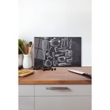 Kara Tahta Mutfak Ürünleri Cam Kesme Tahtası Silikon Ayaklı Isıya Kırılmaya Dayanıklı, Sunum Tablası - 23 x 35 cm