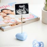 KARA TEKE COLLECTIONS Beton Kalp Masaüstü Not Ve Fotoğraf Tutucu Not Tutacağı – Aligator Klipsli - Bebe Mavisi