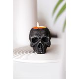 KARA TEKE COLLECTIONS Dekoratif, Şık, Modern, Gotik, Karanlik ve Karizmatik, GriKafatası Tealight Mumluk