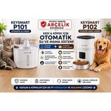 Karaağaç Elektronik Keysmart Otomatik Mama ve Şelale Makinesi - Telefondan Kontrol