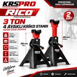 Karaaslan Rico 3 Ton 4 Ayaklı Kriko Standı Araba Araç Sehpası 2 Adet
