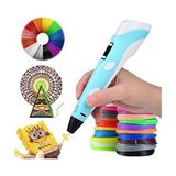 Karaaslan Üç Boyutlu Yazıcı Mavi Renkli 3D Kalem Pen Printer Adaptörlü El İşi Malzemeleri