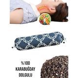 Karabuğday Dolgulu Boyun Yastığı, Silindir Boyun Masajı Yastığı, Karabuğday Yoga Yastığı - 10 cm - Çok Renkli