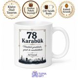 Karabük Plakalı İsimli Hediyelik Kupa Bardak - 78 Plaka Özel Tasarım Hediye