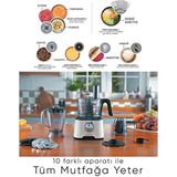 Karaca 10 Farklı Aparatlı Mutfak Gıda Hazırlama Seti Mutfak Robotu, 2000W Ultra Güç Ile Tüm Mutfağa Yeter! - Ekru