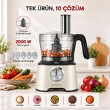 Karaca 10 Farklı Aparatlı Mutfak Gıda Hazırlama Seti Mutfak Robotu, 2000W Ultra Güç ile Tüm Mutfağa Yeter! + Onerous Mutfak Tartısı - Çok Renkli