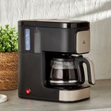 Karaca 2 In 1 Cam Demlikli Filtre Kahve ve Çay Demleme Makinesi - 5 Fincan Kapasite - Siyah