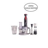Karaca 2000W Hepsi Bir Arada Buz Kırma Fonksiyonlu Çok Amaçlı Mutfak Robotu Black