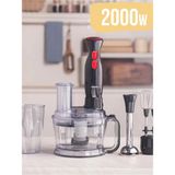 Karaca 2000W Turbo Doğrayıcı, Dilimleme Rondo, Blender - Ikili Çelik Mikser 6 In 1 Çok Amaçlı Mutfak Robotu - Siyah