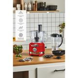 Karaca 220 - 240 V Multiblend Artisan Retro Mutfak Robotu Metalic Red Ithalatçı Garantili 800 - 1200 Watt - Kırmızı