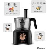 Karaca 2500W Yüksek Güçlü Hamur Yoğurma, Kıyma, Blender Vb 11 Ürün Hepsi Bir Arada Mutfak Robotu + Mutfak Tartısı - Black Copper