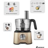 Karaca 2500W Yüksek Güçlü Hamur Yoğurma, Kıyma, Blender Vb 11 Ürün Hepsi Bir Arada Mutfak Robotu + Mutfak Tartısı - Rose Gold