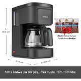 Karaca 2si 1 Arada Filtre Kahve ve Çay Demleme Makinesi Space Grey Just Coffee Aroma