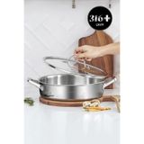 Karaca 3ply Powersteel 316 Çelik Indüksiyon Tabanlı Petekli Karnıyarık Tencere 24 Cm 2,9 Lt