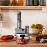 Karaca 6 Bıçaklı Cam Hazneli Mutfak Robotu Uzun Blender Ayaklı 2500W Turbolu Güçlü Motor,çırpma, Dilimleme, Doğrama, Blender, Karıştırma - Gri