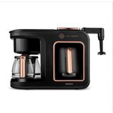 Karaca 6 Sı 1 Arada Konuşan Latte Cappuccino ve Közde Türk Kahve Makinesi 10 Fincan Kapasiteli, Quick Clean Teknolojisi - Siyah