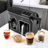 Karaca 6 Sı 1 Arada Konuşan Latte Cappucino Makinesi 10 Fincan Kapasiteli Siyah Krom Tasarım - Siyah - Krom