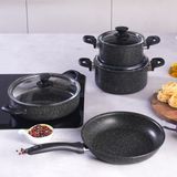 Karaca 7 Parça Granit Kaplama Tencere Seti - 18 cm, 22 cm, 26 cm Tencereler ve 26 cm Tava