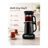 Karaca Akıllı Elektrikli Çay Makinesi Cam Çaydanlık Otomatik Çay Demleyen Konuşan Çaycı 4 İşlevli Su Isıtıcı