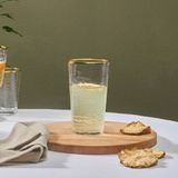 Karaca Akroma Transparent Su Bardağı 435 ml Gold - Altın