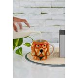 Karaca Animal Dog Mug Kupa - Antrasit - Kırmızı - 100 ml