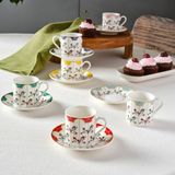 Karaca Atlı Karınca Renkli 80 ml 6 Kişilik Kahve Fincanı