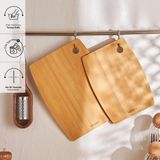 Karaca Bade Ahşap Kesme Tahtası 2 Adet 28/33 cm Bambu Malzeme ile Mutfak İçin İdeal