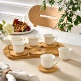 Karaca Bambu 90 ml Tepsili 6 Kişilik Kahve Fincanı