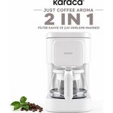 Karaca Beyaz 2 In 1 Filtre Kahve ve Çay Demleme Makinesi, 5 Fincan Kapasiteli, Kompakt Gövdeli, Pratik, Şık ve Modern Mutfak Yardımcısı, Enerji Verimli Kullanım Odaklı