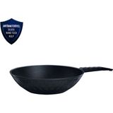 Karaca BioDiamond 28 cm Antibakteriyel Wok Tava Granit Malzeme ile 2,9 Lt Siyah Renkli