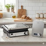 Karaca Biogranit 2000W Paslanmaz Çelik Tost Makinesi Sağlıklı Granit Plakalı 6 Dilim Geniş Izgara Inox ve Mutfak Tartısı