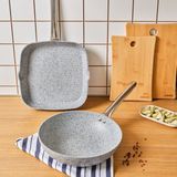 Karaca Biogranit Nare Wok Tava Set Mavi Granit Kaplama 28 cm 2 Parça Malzeme