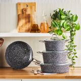 Karaca Biogranit Navy Stone 7 Parça Tencere Seti Gri
