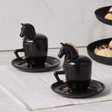 Karaca Black Horse 2 Kişilik 90 ml Kahve Fincan Seti