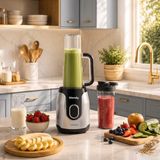 Karaca Blendy Personal Kişisel Kulplu Smoothie Blender Çift Hazneli Starlight - Gümüş