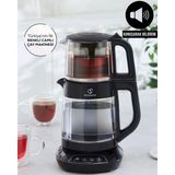 Karaca Çay, Mama Suyu ve Kettle 3 In 1 Konuşan Cam Çay Makinesi Aile Boyu Kapasite 1700W - Gri
