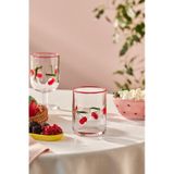 Karaca Desenli Meşrubat Bardağı 420 Ml Kırmızı