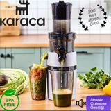 Karaca Detoks ve Sağlıklı Yaşam Için Soğuk Sıkım Sebze Meyve Presi - Posayı Ayıran Yavaş Sıkma Teknolojisi - Xl Hazne - Sessiz Motor - Kolay Temizlenen Kompakt Tasarım - 200W Motor Gücü - Gri