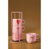Karaca Dolce Amour Standlı 4 Kişilik Çay Fincan Takımı 160 ml