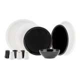 Karaca Elara Black White New Bone 12 Kişilik 57 Parça Yemek Takımı