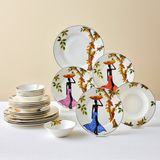 Karaca Elegance Bone Samira 24 Parça 6 Kişilik Yemek Takımı - renkli