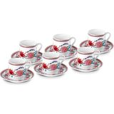 Karaca Emirgan Renkli 90 ml 6 Kişilik Kahve Fincanı