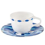 Karaca Fine Pearl Azur 2 Kişilik 100 ml Mavi Kahve Fincan Takımı