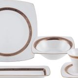 Karaca Fine Pearl Majesty 26 Parça İnci -Kare Kahvaltı Seti